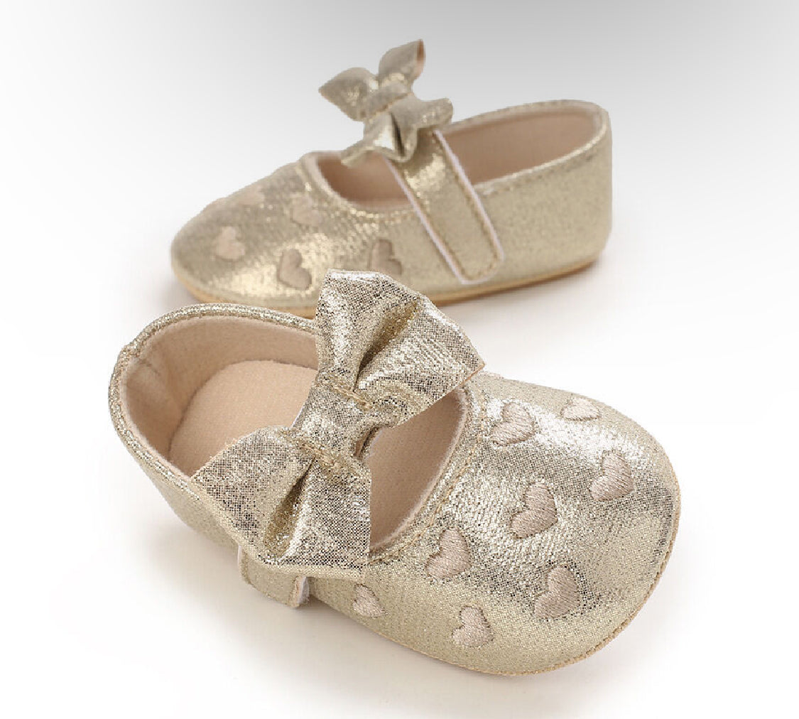 Golden Heart Ballet Flats