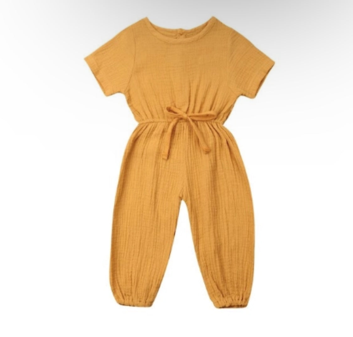 Mustard Yellow Linen Jumpsuit