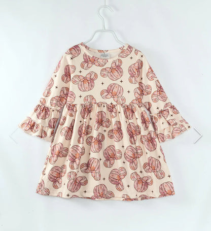 Girls Pumpkin Dress – Soft Milk Silk Fall Dress for Girls