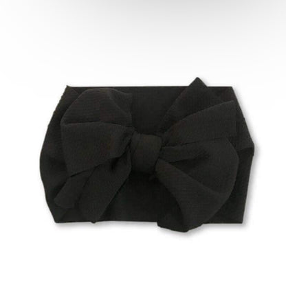 Girls Black Head Wrap with Bow – Soft Versatile Toddler Hair Accessory