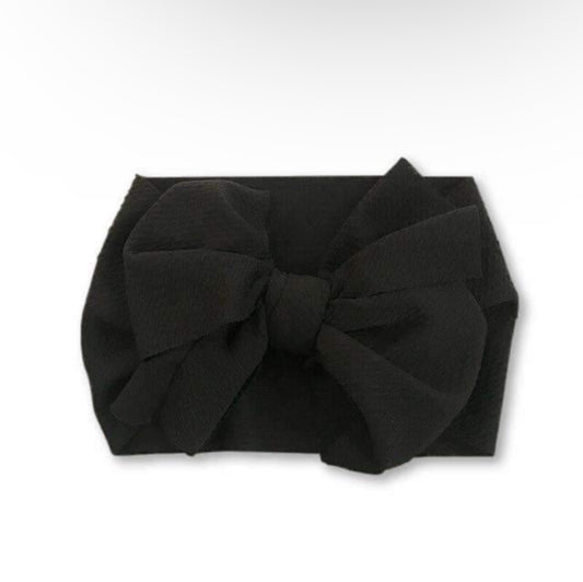 Toddler Black Head Wrap with Bow
