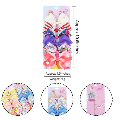 Girls JoJo Siwa Hair Bows – Floral & Plaid Kids Hair Bow Set