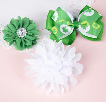 Girls St. Patrick's Day Hair Ties – 3 Piece Holiday Hair Accessory Set