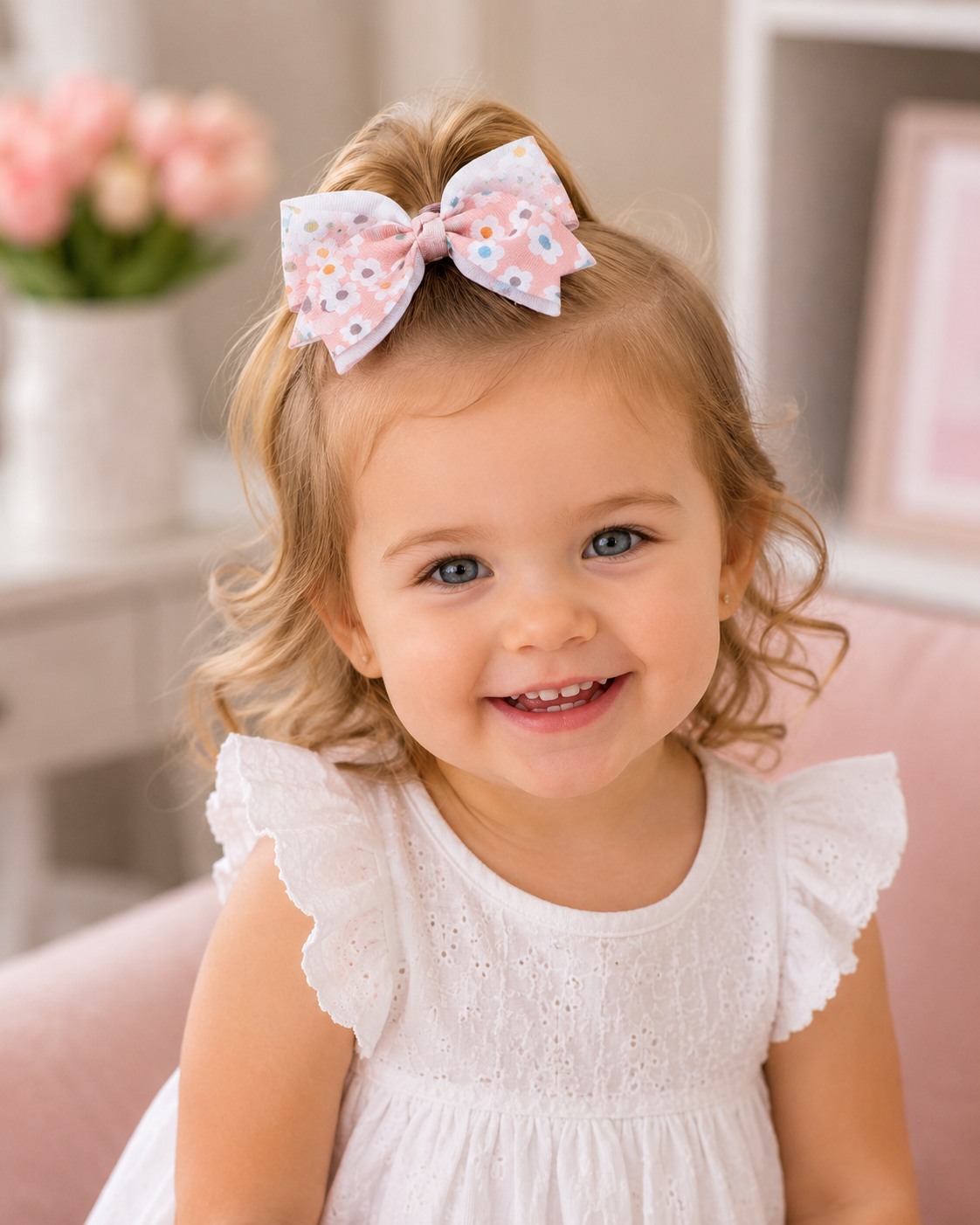 Girls JoJo Siwa Hair Bows – Floral & Plaid Kids Hair Bow Set