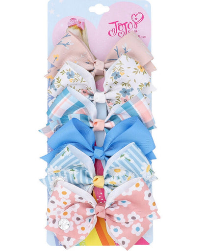 Girls JoJo Siwa Hair Bows – Floral & Plaid Kids Hair Bow Set