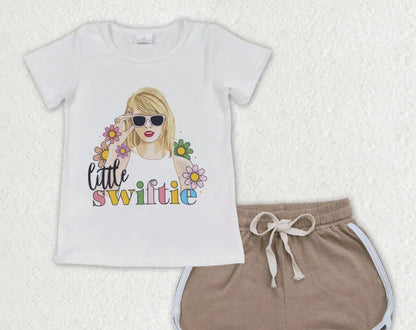 Girls Little Swiftie 2 Piece Set – Soft Cotton Summer Outfit for Kids