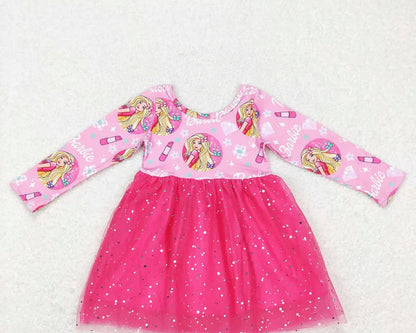 Girls Barbie Pink Tutu Dress – Cotton Twirl Dress for Kids